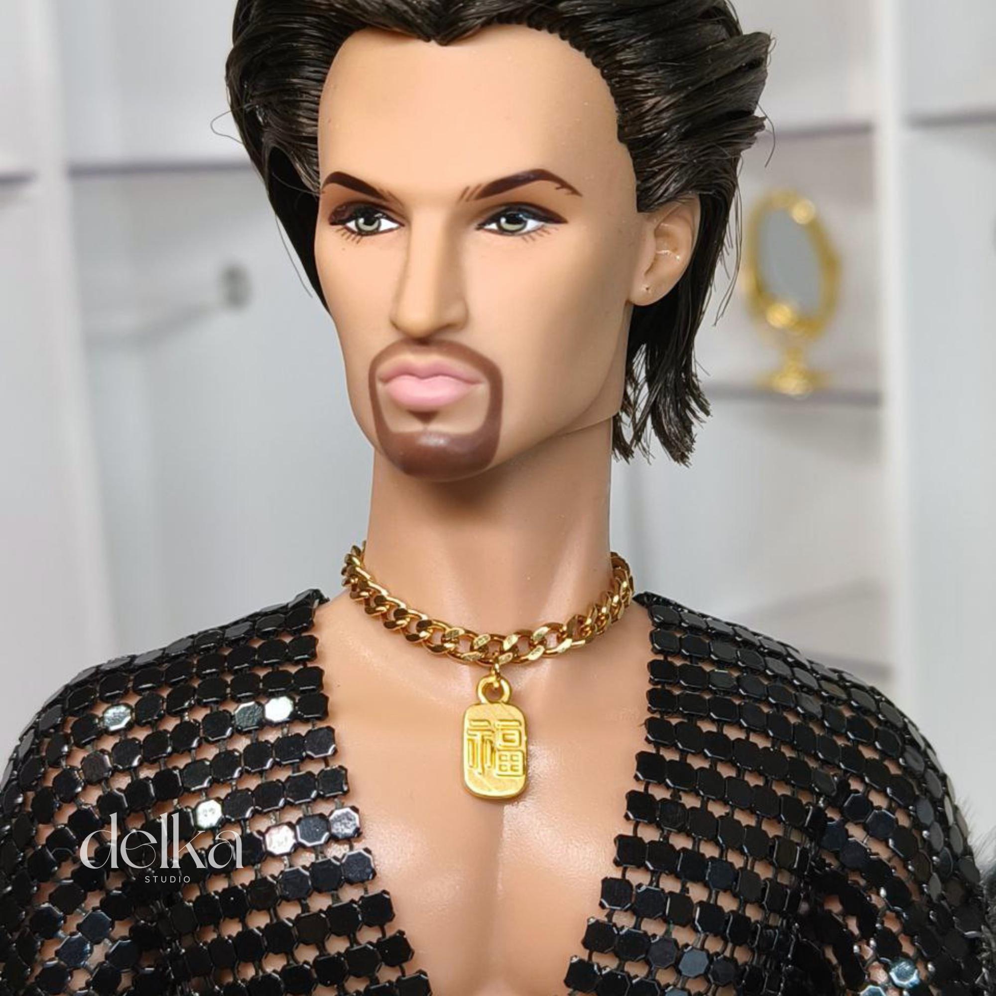12 inch necklace for male Fashion Royalty dolls, 1:6 scale choker for man fashion dolls